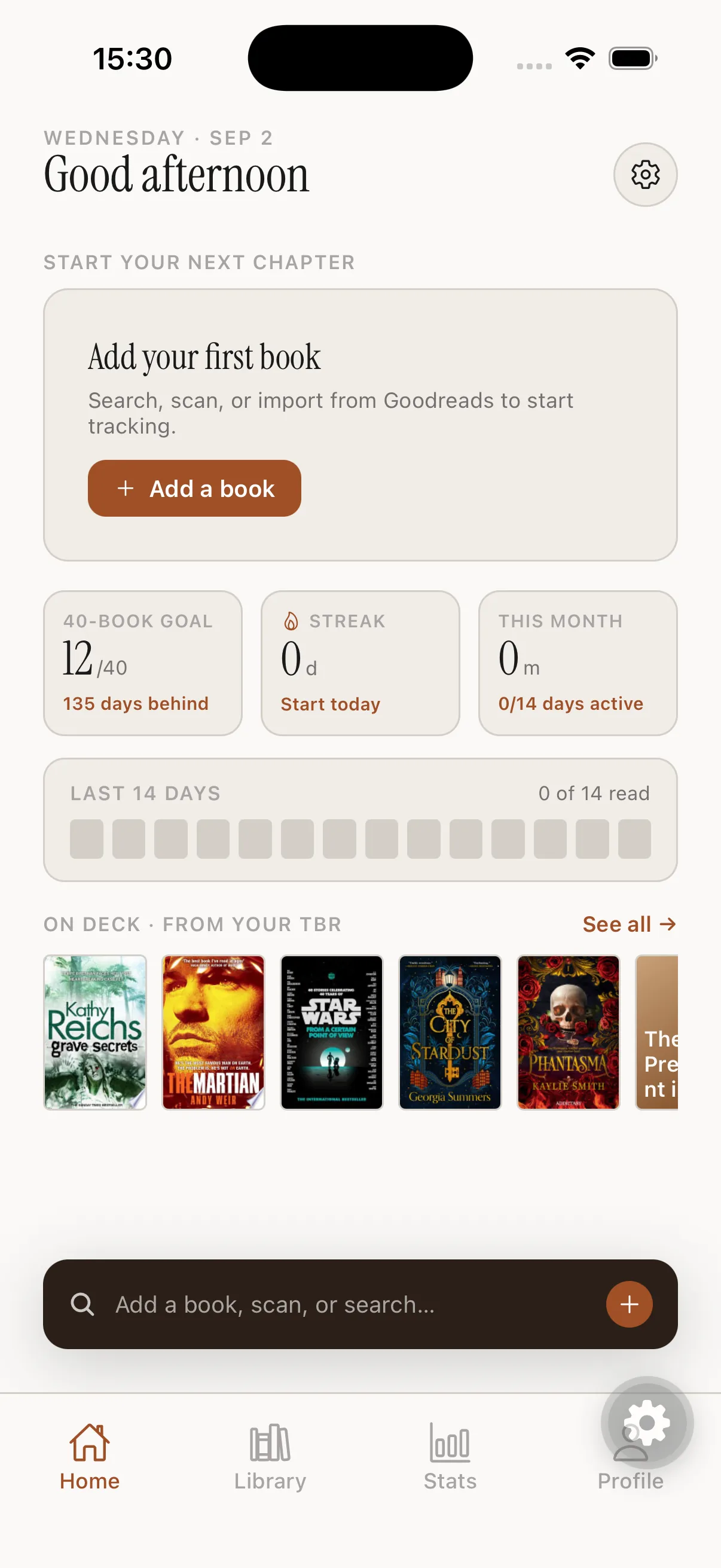 Foxed home screen — App Store screenshot
